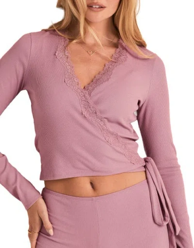 Adore Me Rib Knit Ballet Wrap In Pink