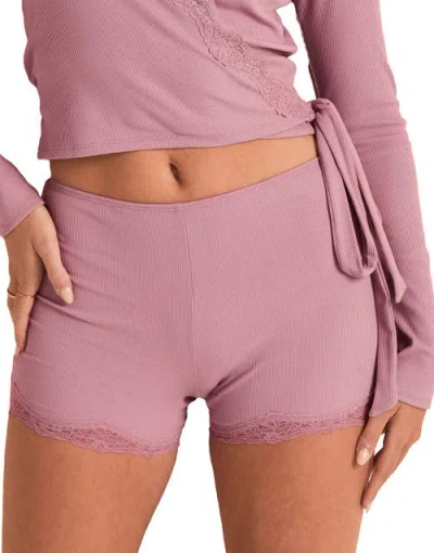 Adore Me Rib Knit Biker Short In Pink