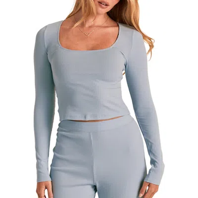 Adore Me Rib Long Sleeve Shirt In Gray