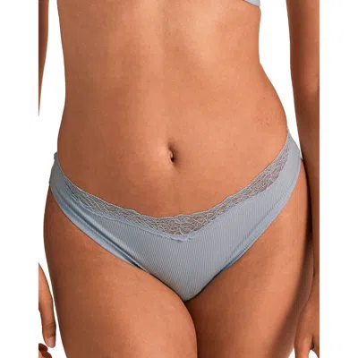 Adore Me Rib Thong Panties In Blue