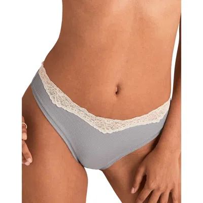 Adore Me Rib Thong Panties In Gray