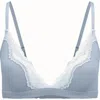 Adore Me Rib Unlined Bralette Bra In Blue