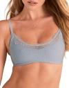 Adore Me Rib Unlined Bralette Bra In Blue