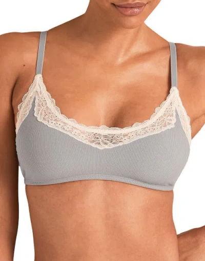 Adore Me Rib Unlined Bralette Bra In Gray