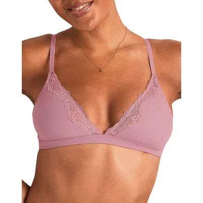 Adore Me Rib Unlined Bralette Bra In Pink