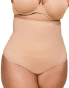 Adore Me Riya High-waisted Smoothing Thong In Light Beige