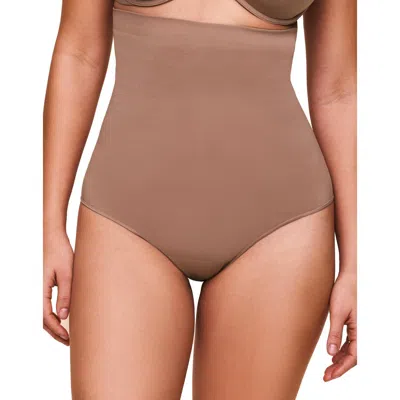 Adore Me Riya High-waisted Smoothing Thong In Medium Beige