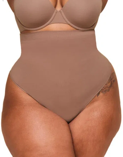 Adore Me Riya High-waisted Smoothing Thong In Medium Beige