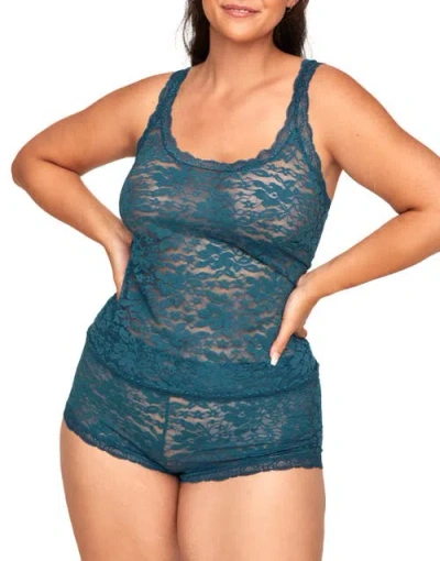 Adore Me Roanne Tank & Shortie Set Lingerie In Dark Blue
