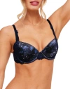 Adore Me Rochelle Push Up Demi Bra In Novelty Black