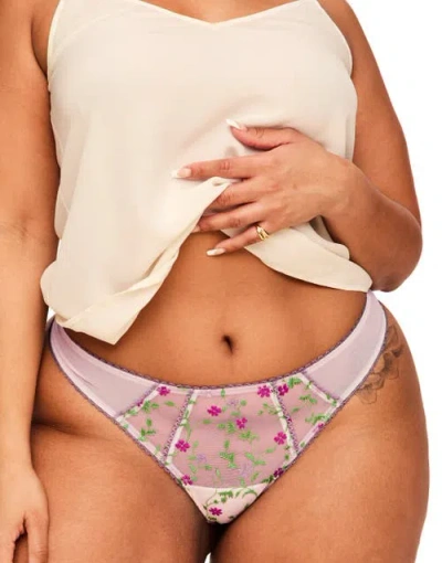 Adore Me Rosa Thong Panties In Floral Purple