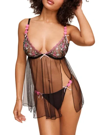 Adore Me Rosamund Babydoll Lingerie In Black