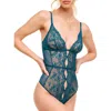 Adore Me Rosie Crotchless Bodysuit Lingerie In Dark Blue