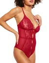 Adore Me Rosie Crotchless Bodysuit Lingerie In Dark Red