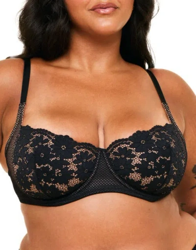 Adore Me Roxanne Unlined Balconette Bra In Black