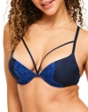 Adore Me Saige Push Up Plunge Bra In Dark Blue