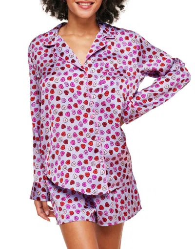 Adore Me Sammi Pajama Set In Heart Purple