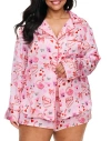 Shop Adore Me Sammi Pajama Set In Novelty Pink