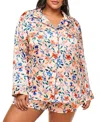 Shop Adore Me Sammi Women's Plus-size Pajama Set In Floral Beige