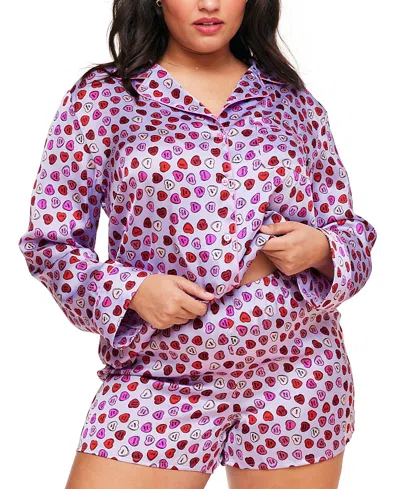 Adore Me Sammi Pajama Set In Heart Purple