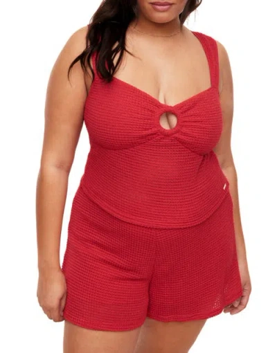 Adore Me Sandra Tank And Shorts Set In Dark Red