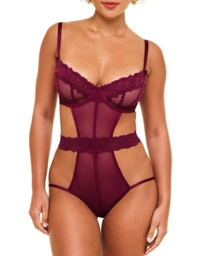 Adore Me Sawyer Bodysuit Lingerie In Purple