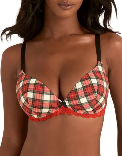 Adore Me Shea Push Up Plunge Bra In Red