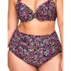Adore Me Shelby Swimwear High Waist Bikini Bottom In Ditsy Black