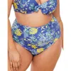 Adore Me Shelby Swimwear High Waist Bikini Bottom In Floral Blue