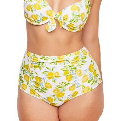 Adore Me Shelby Swimwear High-waist Bikini Bottom In Novelty White