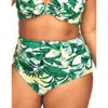 Adore Me Shelby Swimwear High Waist Bikini Bottom In Tropical Green