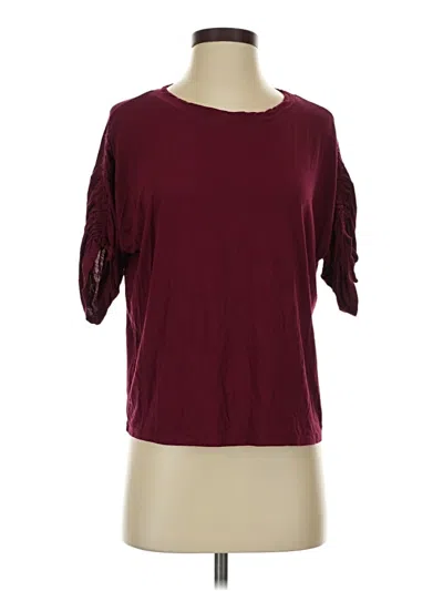 Pre-owned Adore Me Short Sleeve Top Burgundy Cold Shoulder Neckline Tops