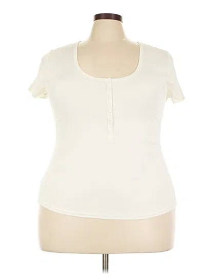 Adore Me Short Sleeve Top Ivory Sweetheart Neckline Tops