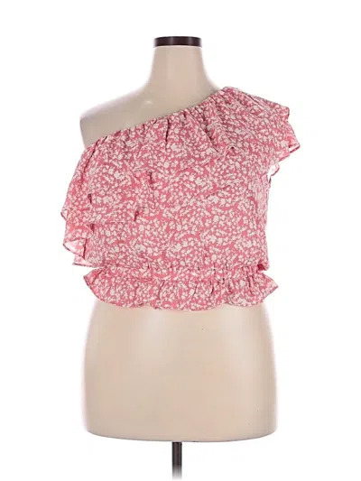 Pre-owned Adore Me Sleeveless Top Pink One Shoulder Neckline Tops