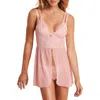 Adore Me Stevie Babydoll & G-string Set Lingerie In Pink