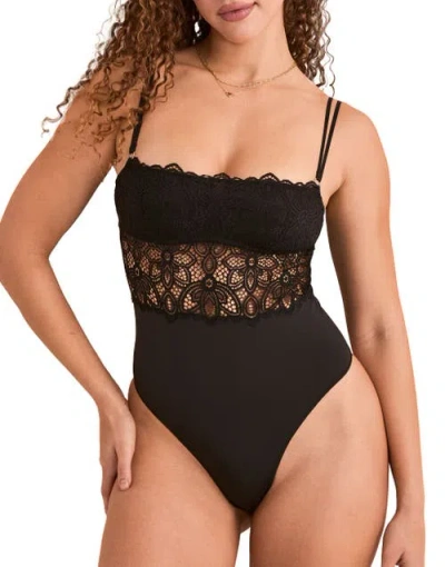 Adore Me Summer Bodysuit Lingerie In Black