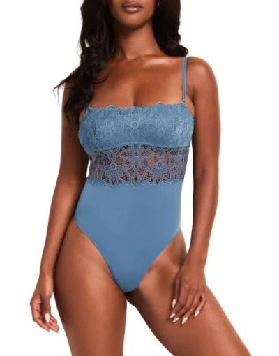 Adore Me Summer Bodysuit Lingerie In Blue