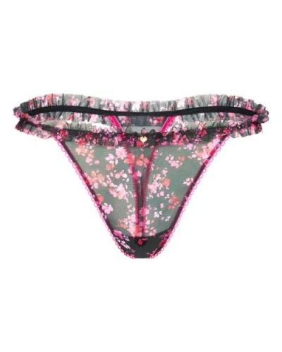 Adore Me Susie Thong Panties In Floral Black