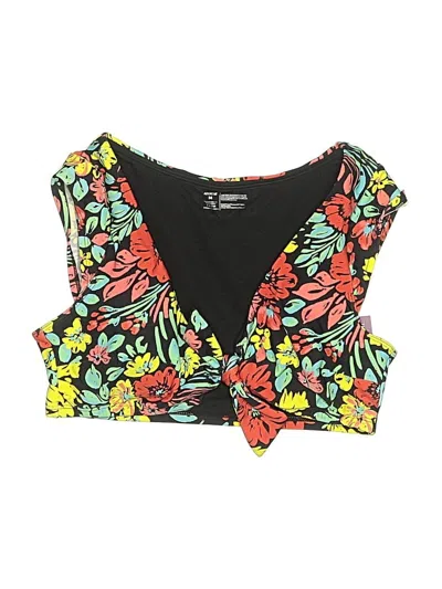 Pre-owned Adore Me Swimsuit Top Black Floral Pattern Swimwear