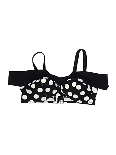 Adore Me Swimsuit Top Black Polka Dots Pattern Swimwear