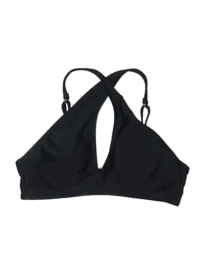 Pre-owned Adore Me Swimsuit Top Black Solid Pattern Swimwear