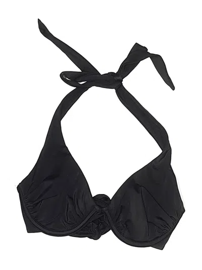 Pre-owned Adore Me Swimsuit Top Black Solid Pattern Swimwear