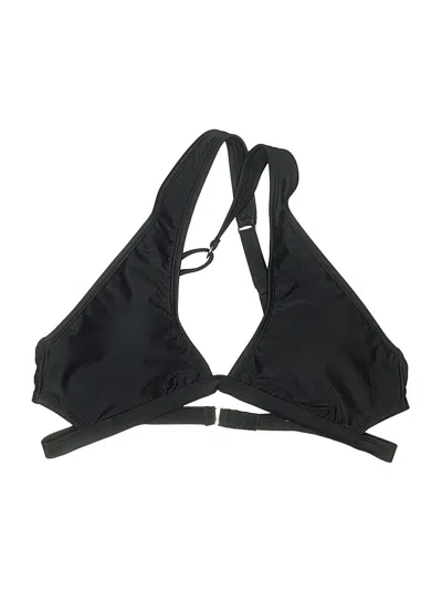 Pre-owned Adore Me Swimsuit Top Black Solid Pattern Swimwear