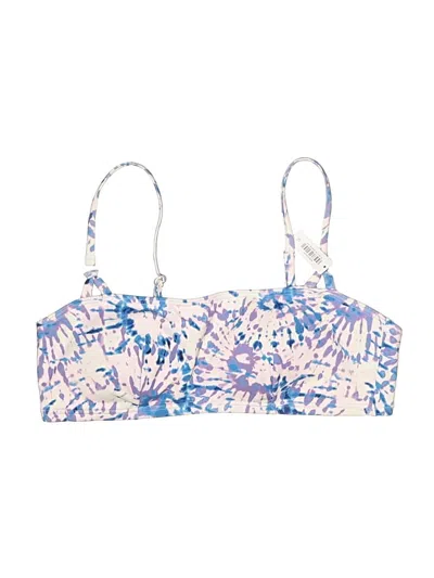 Pre-owned Adore Me Swimsuit Top Blue Print Pattern Swimwear