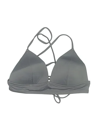 Pre-owned Adore Me Swimsuit Top Gray Solid Pattern Swimwear