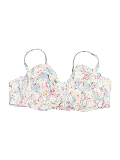 Pre-owned Adore Me Swimsuit Top Pink Floral Pattern Swimwear