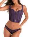 Adore Me Tabitha Corset & Thong Set In Purple