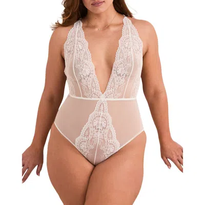 Adore Me Talia Bodysuit Lingerie In White