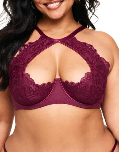 Adore Me Talulah Unlined Balconette Bra In Dark Purple