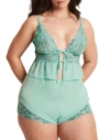 Adore Me Tammy Camisole & Shorts Set Lingerie In Green